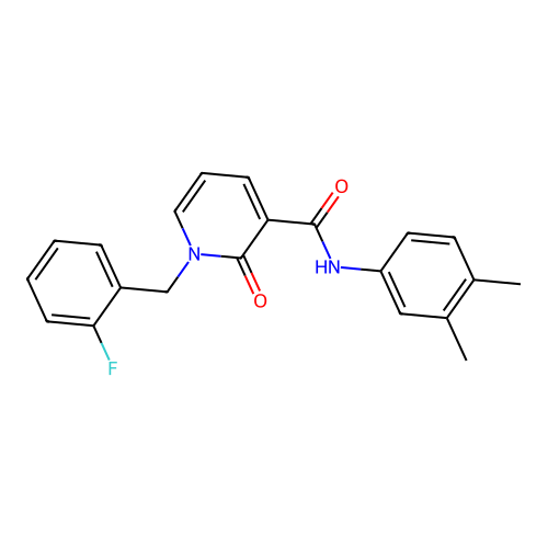 N-(3,4-dimethylphenyl)-1-[(2-fluorophenyl)methyl]-2-oxo-1,2-dihydropyridine-3-carboxamide structure
