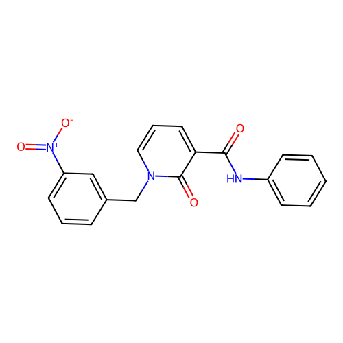 1-(3-nitrobenzyl)-2-oxo-N-phenyl-1,2-dihydropyridine-3-carboxamide structure