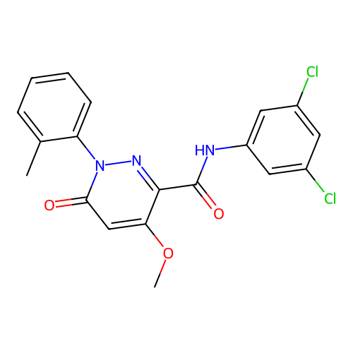 N-(3,5-dichlorophenyl)-4-methoxy-1-(2-methylphenyl)-6-oxo-1,6-dihydropyridazine-3-carboxamide structure