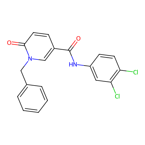 1-benzyl-N-(3,4-dichlorophenyl)-6-oxo-1,6-dihydropyridine-3-carboxamide structure