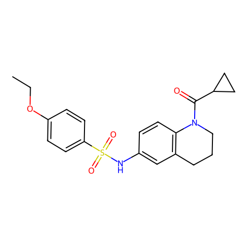 N-(1-cyclopropanecarbonyl-1,2,3,4-tetrahydroquinolin-6-yl)-4-ethoxybenzene-1-sulfonamide structure