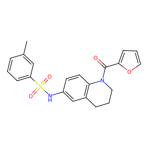 N-[1-(furan-2-carbonyl)-1,2,3,4-tetrahydroquinolin-6-yl]-3-methylbenzene-1-sulfonamide structure