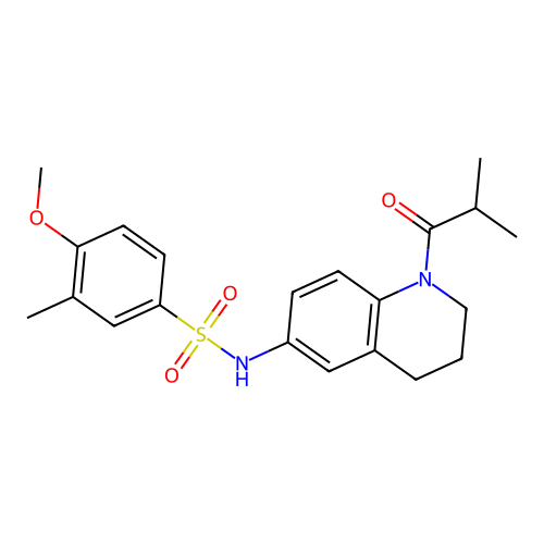 4-methoxy-3-methyl-N-[1-(2-methylpropanoyl)-1,2,3,4-tetrahydroquinolin-6-yl]benzene-1-sulfonamide structure