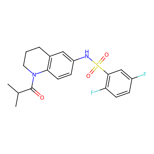 2,5-difluoro-N-(1-isobutyryl-1,2,3,4-tetrahydroquinolin-6-yl)benzenesulfonamide structure