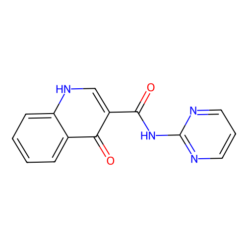 4-hydroxy-N-(pyrimidin-2-yl)quinoline-3-carboxamide structure