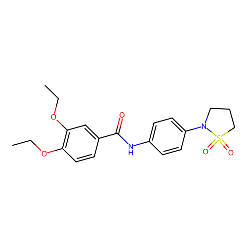 N-(4-(1,1-dioxidoisothiazolidin-2-yl)phenyl)-3,4-diethoxybenzamide structure