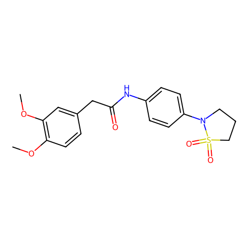 2-(3,4-dimethoxyphenyl)-N-(4-(1,1-dioxidoisothiazolidin-2-yl)phenyl)acetamide structure