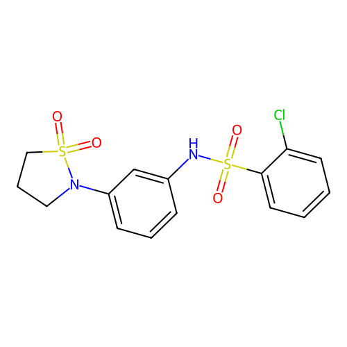 2-chloro-N-(3-(1,1-dioxidoisothiazolidin-2-yl)phenyl)benzenesulfonamide structure