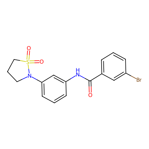 3-bromo-N-(3-(1,1-dioxidoisothiazolidin-2-yl)phenyl)benzamide structure