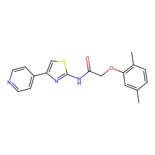 2-(2,5-dimethylphenoxy)-N-(4-(pyridin-4-yl)thiazol-2-yl)acetamide structure