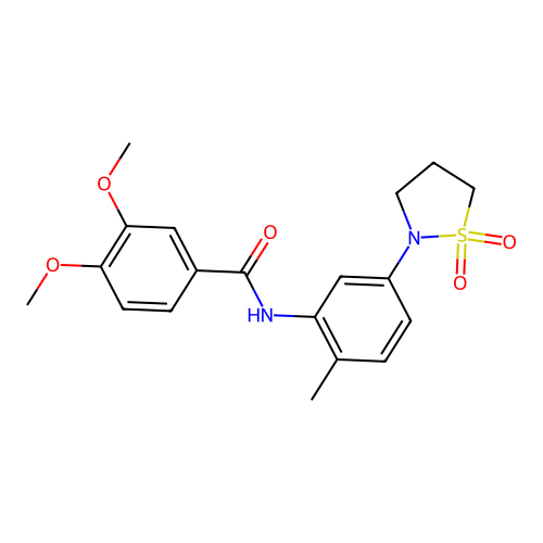 N-(5-(1,1-dioxidoisothiazolidin-2-yl)-2-methylphenyl)-3,4-dimethoxybenzamide structure