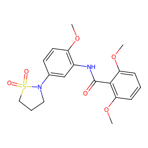 N-(5-(1,1-dioxidoisothiazolidin-2-yl)-2-methoxyphenyl)-2,6-dimethoxybenzamide structure