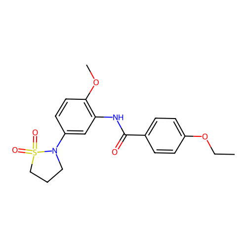 N-(5-(1,1-dioxidoisothiazolidin-2-yl)-2-methoxyphenyl)-4-ethoxybenzamide structure