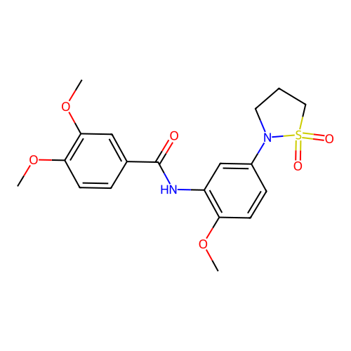 N-(5-(1,1-dioxidoisothiazolidin-2-yl)-2-methoxyphenyl)-3,4-dimethoxybenzamide structure