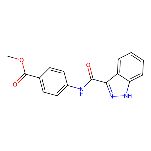 methyl 4-(1H-indazole-3-amido)benzoate structure