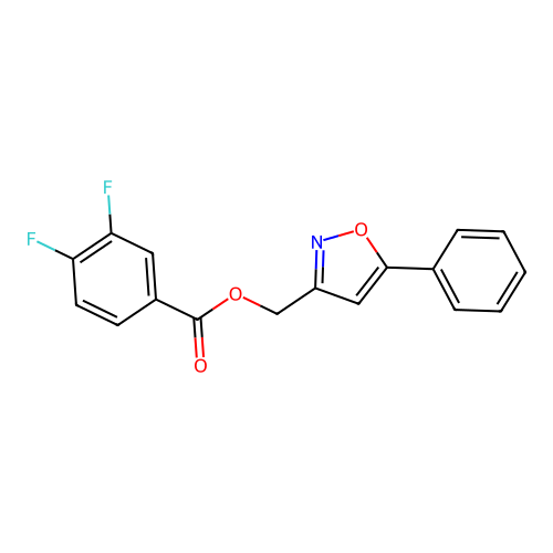 (5-Phenylisoxazol-3-yl)methyl 3,4-difluorobenzoate structure