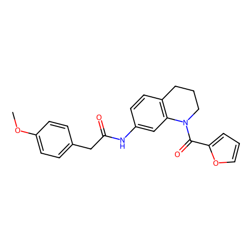 N-[1-(furan-2-carbonyl)-1,2,3,4-tetrahydroquinolin-7-yl]-2-(4-methoxyphenyl)acetamide structure