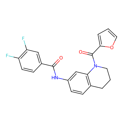 3,4-difluoro-N-[1-(furan-2-carbonyl)-1,2,3,4-tetrahydroquinolin-7-yl]benzamide structure
