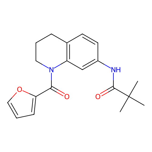 N-(1-(furan-2-carbonyl)-1,2,3,4-tetrahydroquinolin-7-yl)pivalamide structure