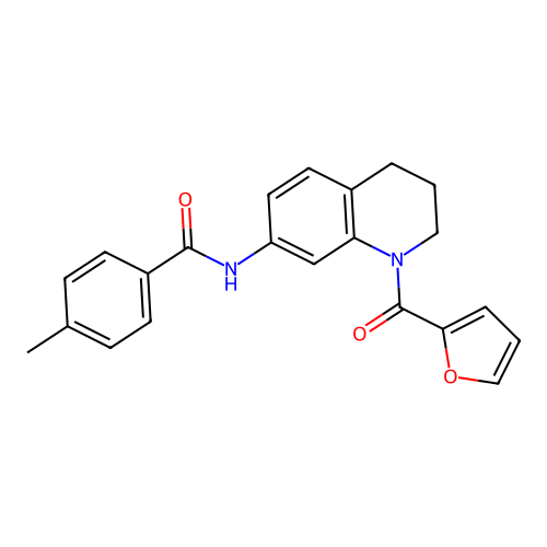 N-[1-(furan-2-carbonyl)-1,2,3,4-tetrahydroquinolin-7-yl]-4-methylbenzamide structure