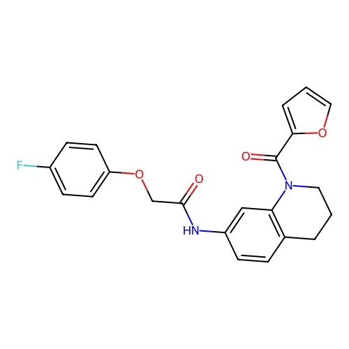 2-(4-fluorophenoxy)-N-[1-(furan-2-carbonyl)-1,2,3,4-tetrahydroquinolin-7-yl]acetamide structure