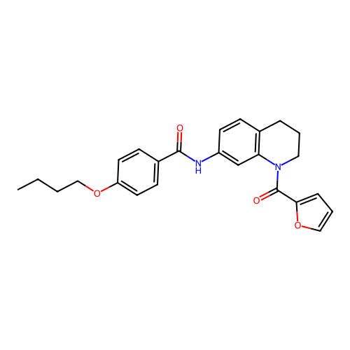 4-butoxy-N-[1-(furan-2-carbonyl)-1,2,3,4-tetrahydroquinolin-7-yl]benzamide structure