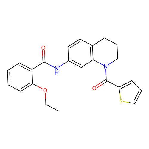 2-ethoxy-N-[1-(thiophene-2-carbonyl)-1,2,3,4-tetrahydroquinolin-7-yl]benzamide structure