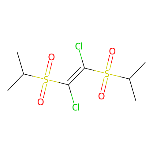 2-(1,2-Dichloro-2-propan-2-ylsulfonylethenyl)sulfonylpropane structure