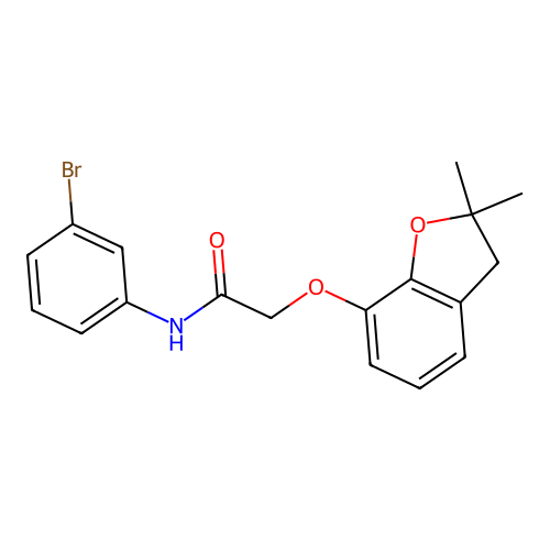 N-(3-bromophenyl)-2-[(2,2-dimethyl-2,3-dihydro-1-benzofuran-7-yl)oxy]acetamide structure