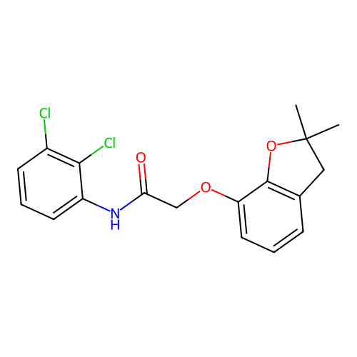 N-(2,3-dichlorophenyl)-2-[(2,2-dimethyl-2,3-dihydro-1-benzofuran-7-yl)oxy]acetamide structure