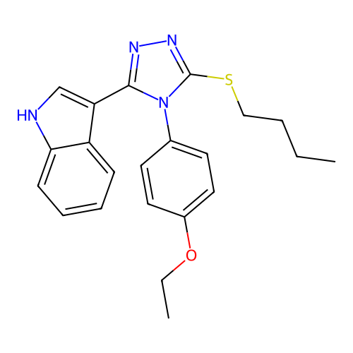3-[5-(butylsulfanyl)-4-(4-ethoxyphenyl)-4H-1,2,4-triazol-3-yl]-1H-indole structure