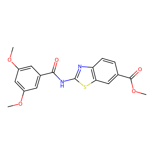 Methyl 2-(3,5-dimethoxybenzamido)benzo[d]thiazole-6-carboxylate structure