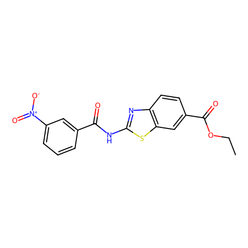 Ethyl 2-(3-nitrobenzamido)benzo[d]thiazole-6-carboxylate structure