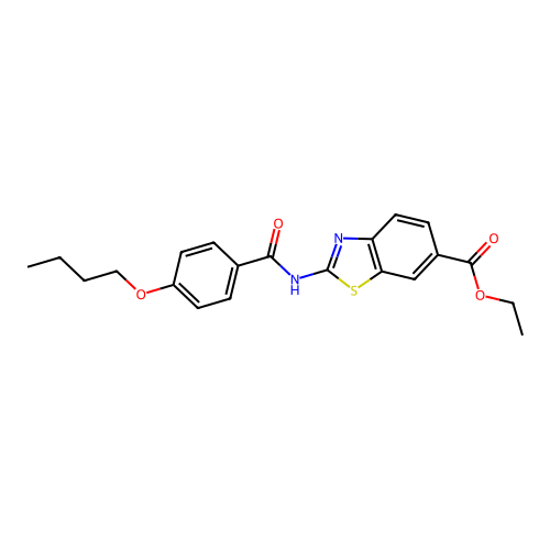 Ethyl 2-(4-butoxybenzamido)benzo[d]thiazole-6-carboxylate structure