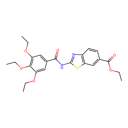 Ethyl 2-(3,4,5-triethoxybenzamido)benzo[d]thiazole-6-carboxylate structure