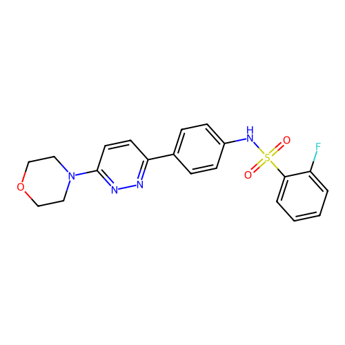 2-fluoro-N-[4-(6-morpholin-4-ylpyridazin-3-yl)phenyl]benzenesulfonamide structure
