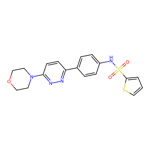 N-[4-(6-morpholin-4-ylpyridazin-3-yl)phenyl]thiophene-2-sulfonamide structure