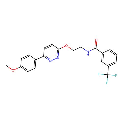 N-(2-{[6-(4-methoxyphenyl)pyridazin-3-yl]oxy}ethyl)-3-(trifluoromethyl)benzamide structure
