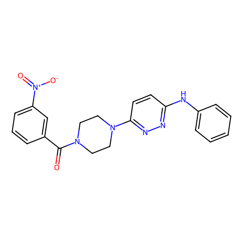 6-[4-(3-nitrobenzoyl)piperazin-1-yl]-N-phenylpyridazin-3-amine structure