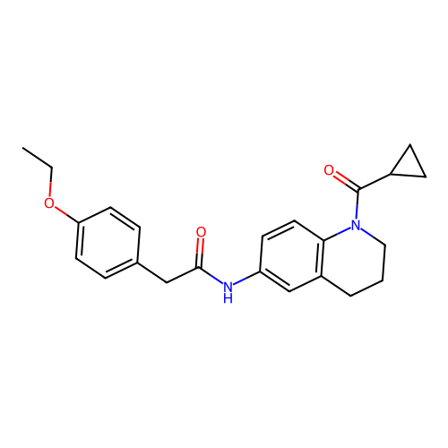 N-(1-cyclopropanecarbonyl-1,2,3,4-tetrahydroquinolin-6-yl)-2-(4-ethoxyphenyl)acetamide structure