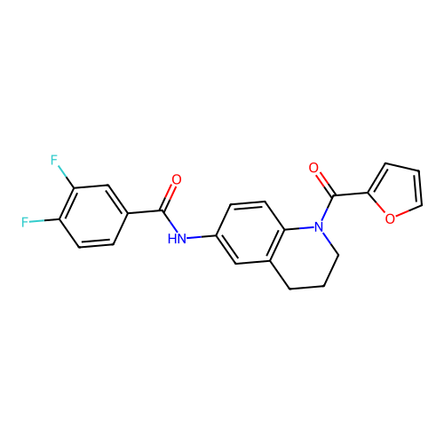 3,4-difluoro-N-[1-(furan-2-carbonyl)-1,2,3,4-tetrahydroquinolin-6-yl]benzamide structure