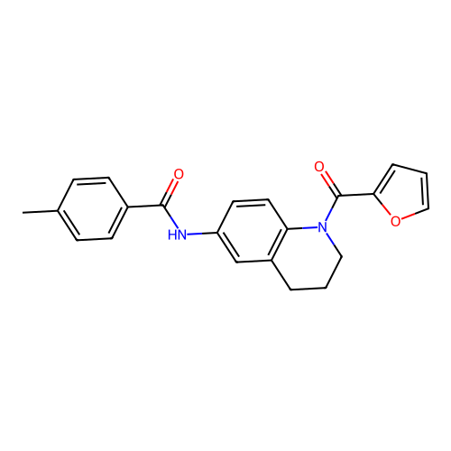 N-[1-(furan-2-carbonyl)-1,2,3,4-tetrahydroquinolin-6-yl]-4-methylbenzamide structure
