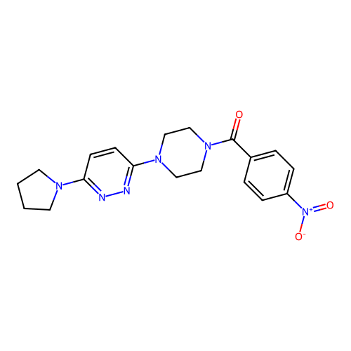 (4-Nitrophenyl)-[4-(6-pyrrolidin-1-ylpyridazin-3-yl)piperazin-1-yl]methanone structure