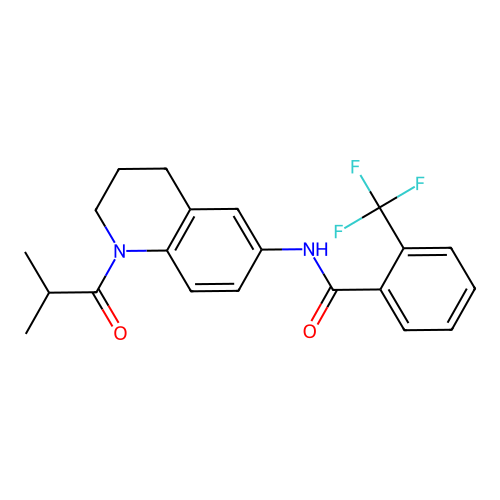 N-(1-isobutyryl-1,2,3,4-tetrahydroquinolin-6-yl)-2-(trifluoromethyl)benzamide structure