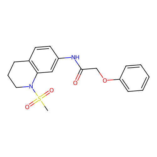 N-(1-methylsulfonyl-3,4-dihydro-2H-quinolin-7-yl)-2-phenoxyacetamide structure