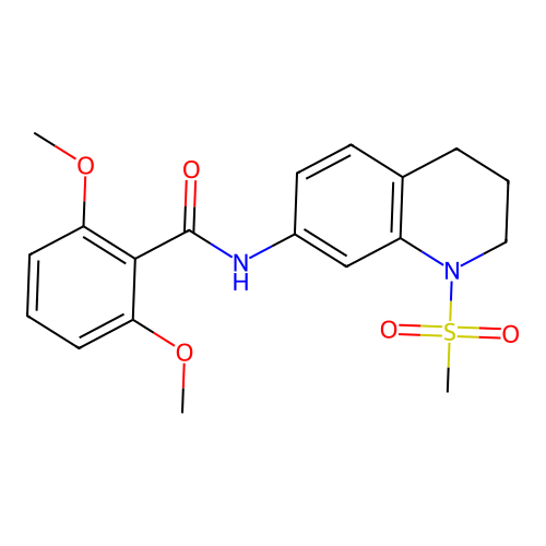 2,6-dimethoxy-N-(1-methylsulfonyl-3,4-dihydro-2H-quinolin-7-yl)benzamide structure