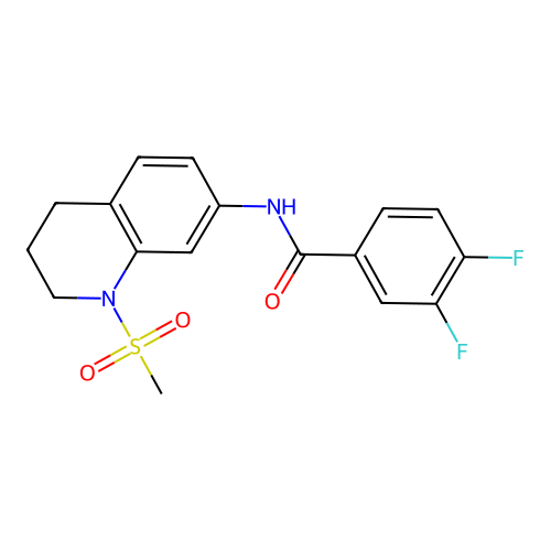 3,4-difluoro-N-(1-methanesulfonyl-1,2,3,4-tetrahydroquinolin-7-yl)benzamide structure