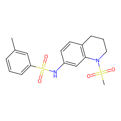 3-methyl-N-(1-methylsulfonyl-3,4-dihydro-2H-quinolin-7-yl)benzenesulfonamide structure