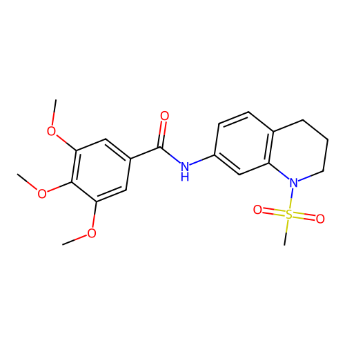 3,4,5-trimethoxy-N-(1-methylsulfonyl-3,4-dihydro-2H-quinolin-7-yl)benzamide structure