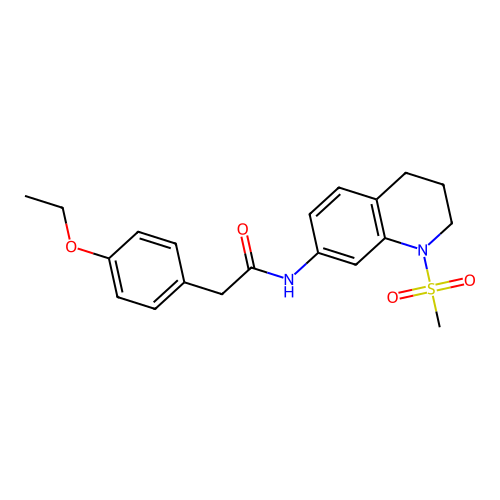 2-(4-ethoxyphenyl)-N-(1-methylsulfonyl-3,4-dihydro-2H-quinolin-7-yl)acetamide structure